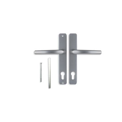 Solid deurkruk Esterno - dubbel - zilver - aluminium