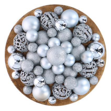 Giftsome Zilveren kerstballen set 101 stuks