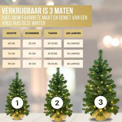 Kerstboom Excellent Trees® LED Jarbo 90 cm met verlichting - LED Verlichting 80 Lampjes 6