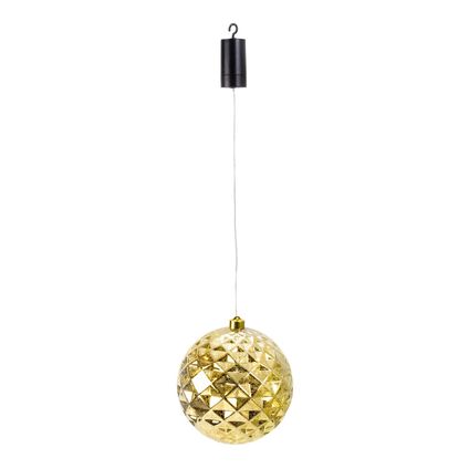 IKO kerstbal goud - met led verlichting- D20 cm - aan draad