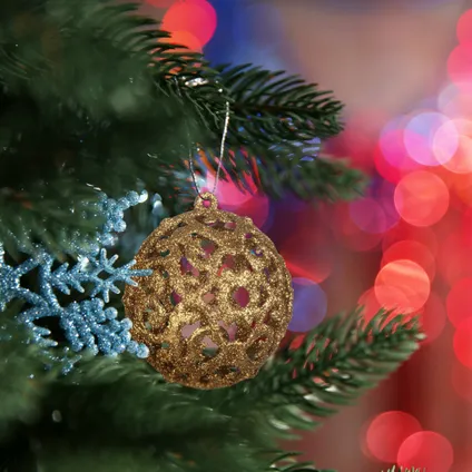 Relaxdays kerstballen - 50x st - goud - 3, 4 en 6 cm -kunststof 2