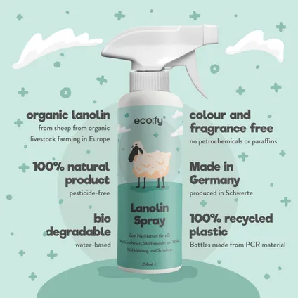 Spray à la lanoline - eco:fy - 500ml - graisse de laine liquide pour un soin rapide 4