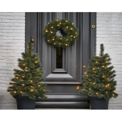 Combi de Noël King Tree - Couronne - Sapin de Noël artificiel - Avec LED - Extérieur/intérieur 2