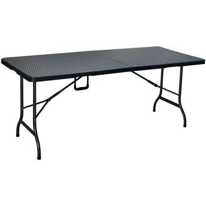 Table pliante ERRO - aspect osier - 180x74 cm - noire