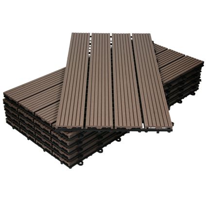ECD Germany WPC-terras tegels 60x30 cm 18er Spar Set für 3m² l