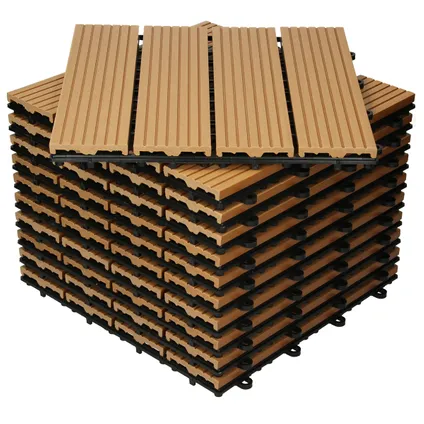 ECD Germany WPC-terras tegels 30x30 cm 55er Spar Set für 5m² 2