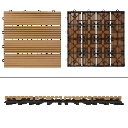 ECD Germany WPC-terras tegels 30x30 cm 55er Spar Set für 5m² 3