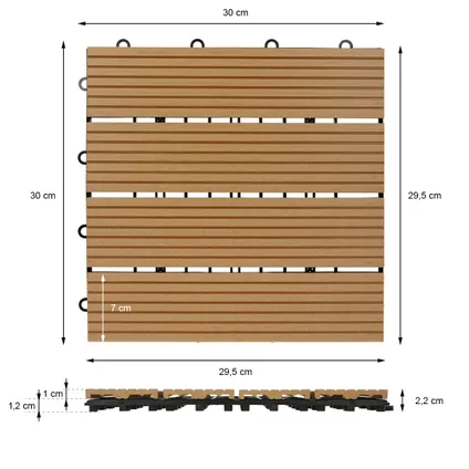 ECD Germany WPC-terras tegels 30x30 cm 55er Spar Set für 5m² 7