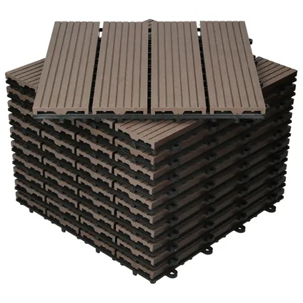 ECD Germany WPC-terras tegels 30x30 cm 22er Spar Set für 2m²