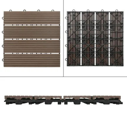 ECD Germany WPC-terras tegels 30x30 cm 22er Spar Set für 2m² 3