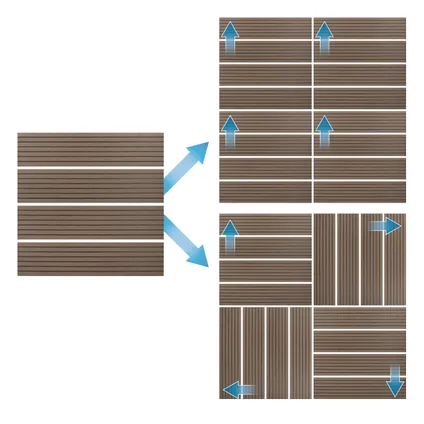 ECD Germany WPC-terras tegels 30x30 cm 22er Spar Set für 2m² 6