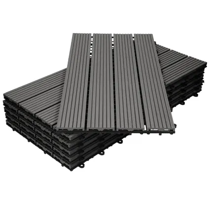 ECD Germany WPC-terras tegels 60x30 cm 18er Spar Set für 3m² 2