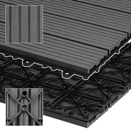 ECD Germany WPC-terras tegels 60x30 cm 18er Spar Set für 3m² 4