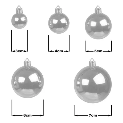 Jeu de boules de Noël en plastique 120 boules - intérieur extérieur - Argent/Violet 3