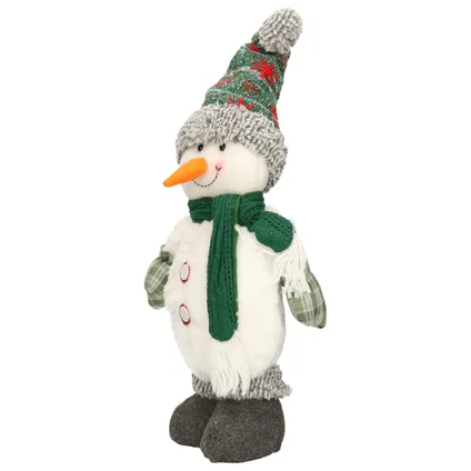 Pluche decoratie sneeuwpop - 40 cm - pop - met sterretjes muts 2