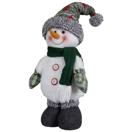 Pluche decoratie sneeuwpop - 40 cm - pop - met sterretjes muts 3