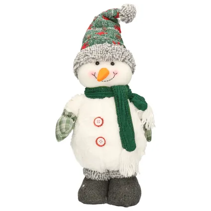Pluche decoratie sneeuwpop - 40 cm - pop - met sterretjes muts 4
