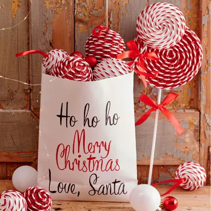 Kersthanger - lolly - snoepgoed - wit met rood - 36 cm 2