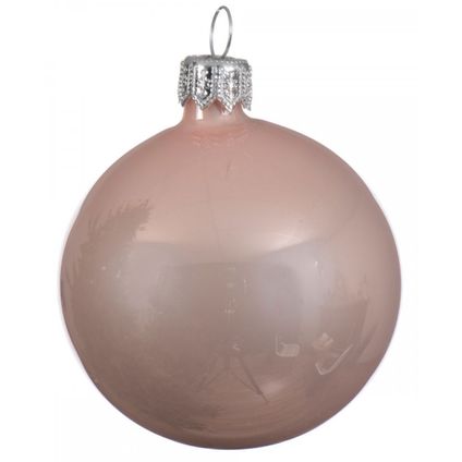 Decoris Kerstbal - groot - roze - 15 cm - glas