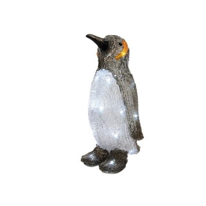 Lumineo Kerstfiguur verlicht - pinguin - LED - 33 cm