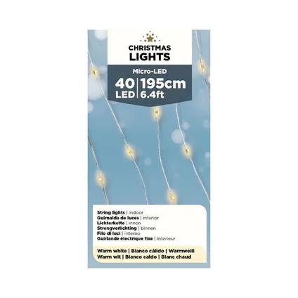 Lumineo Draadverlichting - 40 LEDs - warm wit - 195 cm 2