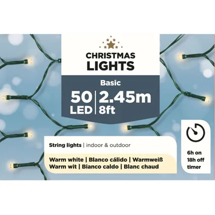 Lumineo Kerstverlichting - batterij - warm wit - buiten - 50 LEDs 2