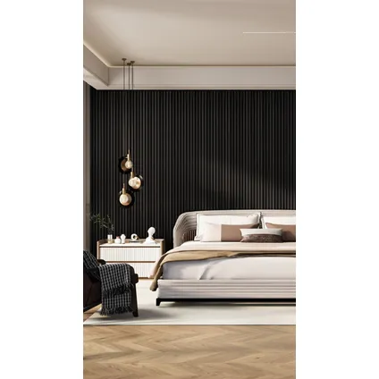 Wall Panel Discounter - Akoestisch wandpaneel zwart eiken 240x60cm 5