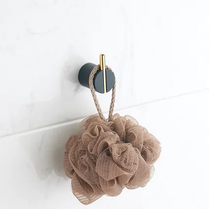VDN Stainless Crochet à serviettes - Noir mat/Or - Porte-torchons - Crochet mural - Crochet suspendu 6