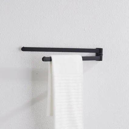 VDN Stainless Handdoekrek - Handdoekrek badkamer - Zwart - Handdoekhouder - Draaibaar - Hangend 5