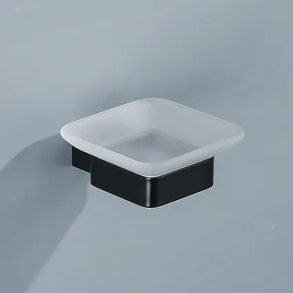 VDN Stainless porte-savon - Noir - Acier inoxydable - Verre mat - Suspendu 2