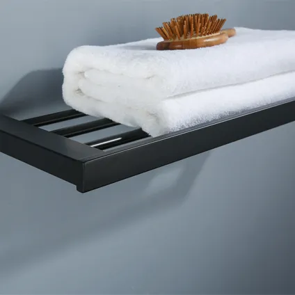 VDN Stainless Handdoekrek - Handdoekrek badkamer - Zwart - Handdoekhouder - Driedubbele stang - RVS 3