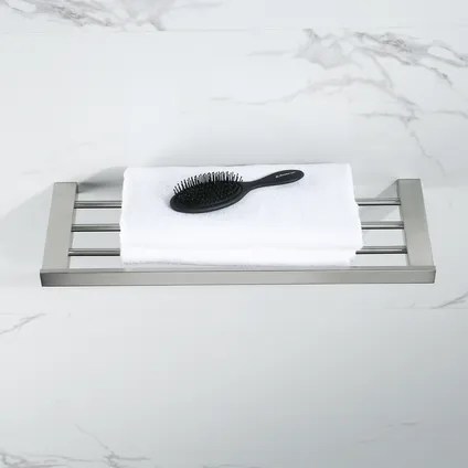 VDN Stainless Porte-serviettes - Porte-serviettes de salle de bain - Argent - Acier inoxydable - Suspendu 2