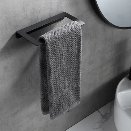 VDN Stainless Handdoekrek - Handdoekrek badkamer - Zwart - Handdoekenrek - Handdoekhouder 4