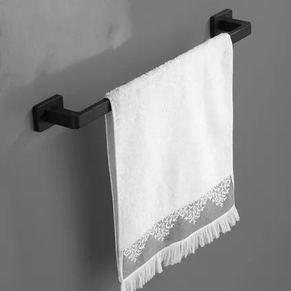 VDN Stainless Handdoekrek - Handdoekrek badkamer - Zwart - Handdoekhouder - Hangend 4