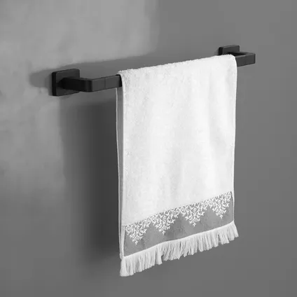 VDN Stainless Handdoekrek - Handdoekrek badkamer - Zwart - Handdoekhouder - Hangend 5