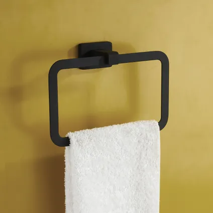 VDN Stainless Handdoekring - Handdoekrek badkamer - Zwart - Handdoekhouder - RVS - Hangend 4