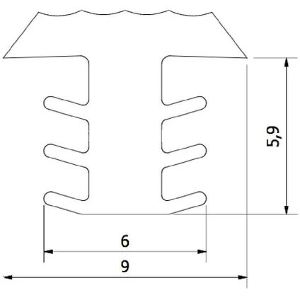 Profil de marche Mini - Noir - 9x6x5.9mm - Rouleau de 50 mètres 2