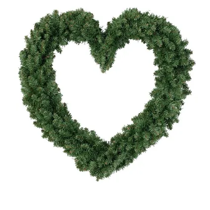 Kerstkrans - hart - groen - 50 cm - kerstversiering