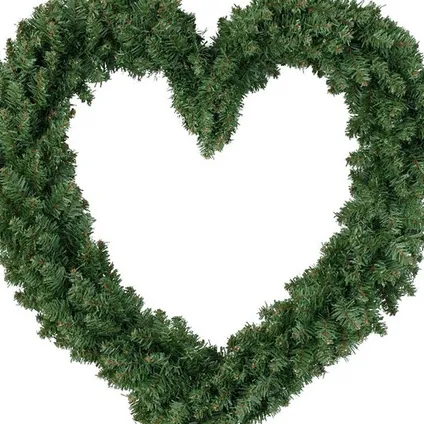 Kerstkrans - hart - groen - 50 cm - kerstversiering 2