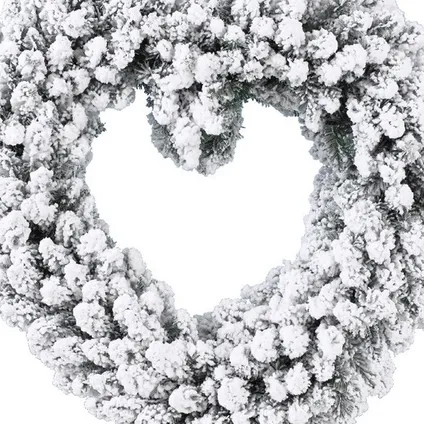 Kerstkans - hartvormig - met nepsneeuw - 50 cm 2