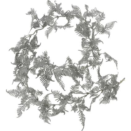 Guirlande - verlicht - met bladeren - zilver - 150 cm