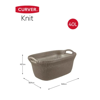Curver Knit Wasmand - 40 l - set van 2 - Harvest Brown 3