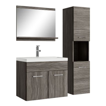 Meuble de salle de bain Montreal - Badplaats - 60 cm lavabo Chene Gris - Armoire