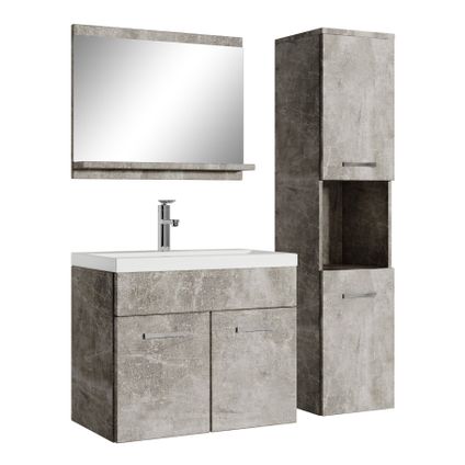 Meuble de salle de bain Montreal - Badplaats - 60 cm Beton Gris - Armoire