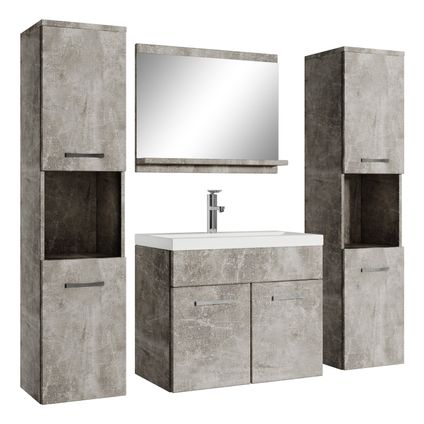 Meuble de salle de bain Montreal XL - Badplaats - 60 cm Beton Gris - Armoire
