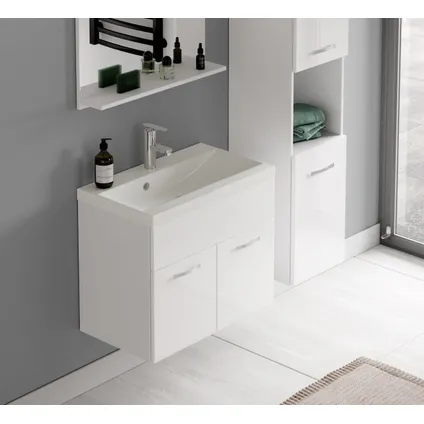 Meuble de salle de bain Montreal - Badplaats - 60 cm - Blanc brillant - Armoire 5