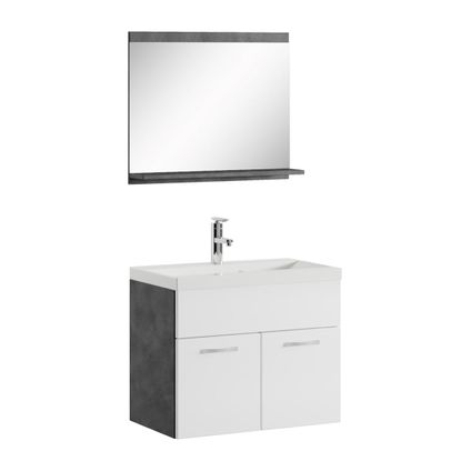 Meuble de salle de bain Montreal 02 - Badplaats - 60 cm Gris / blanc - Armoire
