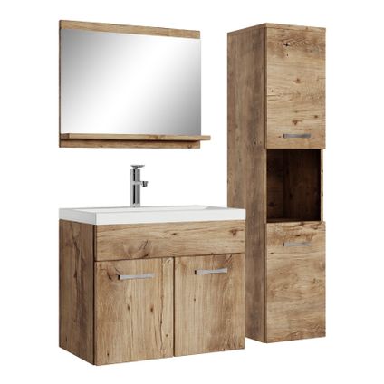 Meuble de salle de bain Montreal - Badplaats - 60 cm Chêne châtaignier - Armoire