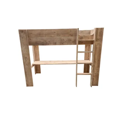 Wood4you - Lit mezzanine Noortje lit avec bureau Detroit échafaudage bois 210Lx165Hx96P cm