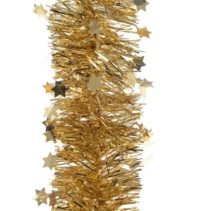 Decoris Kerstslinger - sterren - goudkleurig - 270 cm